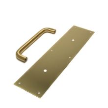 4" x 16" Brass Pull Plate with 3/4" Round Handle on 8" Center