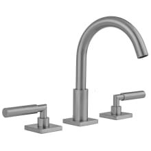Uptown Contempo 1.2 GPM Widespread Bathroom Faucet with Square Escutcheons and Slim Lever Handles