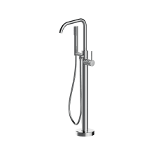 Contento Floor Mounted Tub Filler with Built-In Diverter - Includes Hand Shower
