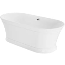 Serafina 67" Free Standing Acrylic Tub with Center Drain, Drain Assembly, and Overflow