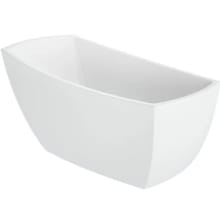 Stella 59" Free Standing Acrylic Soaking Tub with Reversible Drain, Drain Assembly, and Overflow