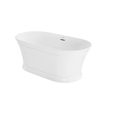 Lyndsay 59" Free Standing Acrylic Soaking Tub with Center Drain, Drain Assembly and Overflow