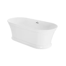 Lyndsay 67" Free Standing Acrylic Soaking Tub with Center Drain, Drain Assembly and Overflow