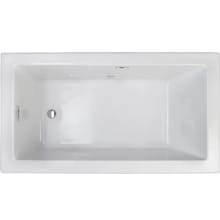 Elara 72" Drop-In Soaking Bathtub with Right Drain and Heated Soak