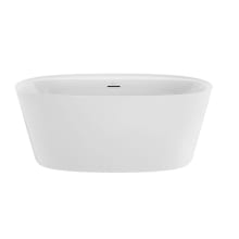 Amalia 59" Free Standing Soaking Tub with Center Drain, Drain Assembly and Overflow