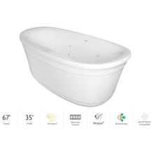 Arga Classic 67" Free Standing Acrylic Swirlpool™ Experience Tub with Center Drain, Drain Assembly and Overflow