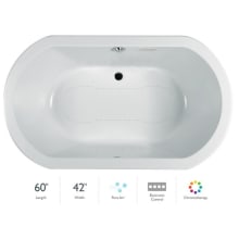 Anza 60" Pure Air Bathtub for Drop In Installation with Center Drain and Chromatherapy Technology - Luxury Controls
