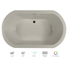 Anza 60" Pure Air Bathtub for Drop In Installation with Center Drain and Chromatherapy Technology - Luxury Controls
