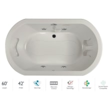 Anza 60" Salon Spa Bathtub for Drop In Installation with Center Drain and Illumatherapy / Whisper Technology™ - Luxury Controls