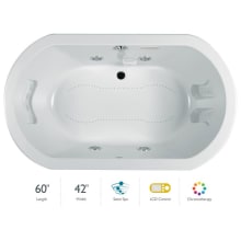 Anza 60" Salon Spa Bathtub for Drop In Installation with Center Drain and Chromatherapy / RapidHeat Technologies - Luxury LCD Controls