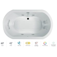 Anza 60" Salon Spa Bathtub for Drop In Installation with Center Drain and Chromatherapy / Whisper Technology™ - Luxury LCD Controls