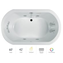 Anza 60" Whirlpool Bathtub for Drop In Installation with Center Drain and Chromatherapy / RapidHeat Technologies - Luxury Controls