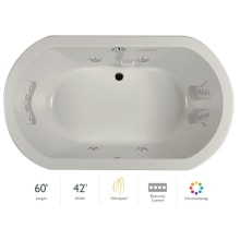 Anza 60" Whirlpool Bathtub for Drop In Installation with Center Drain and Chromatherapy / RapidHeat Technologies - Luxury Controls