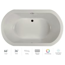 Anza 66" Soaking Bathtub for Drop In Installation with Center Drain and Chromatherapy Technology