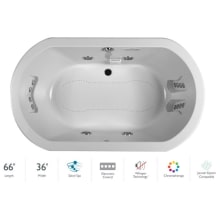 Anza 66" Salon Spa Bathtub for Drop In Installation with Center Drain and Chromatherapy / Whisper Technology™ - Luxury Controls