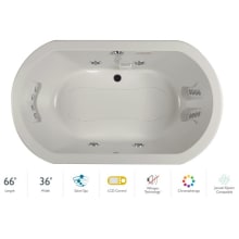 Anza 66" Salon Spa Bathtub for Drop In Installation with Center Drain and Chromatherapy / Whisper Technology™ - Luxury LCD Controls