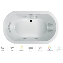 Anza 66" Whirlpool Bathtub for Drop In Installation with Center Drain and Chromatherapy / Whisper Technology™ - Luxury Controls
