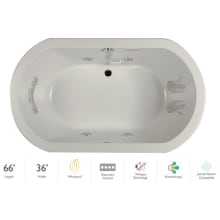 Anza 66" Whirlpool Bathtub for Drop In Installation with Center Drain and Illumatherapy / Whisper Technology™ - Luxury Controls