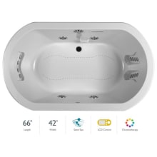 Anza 66" Salon Spa Bathtub for Drop In Installation with Center Drain and Chromatherapy / RapidHeat Technologies - Luxury LCD Controls