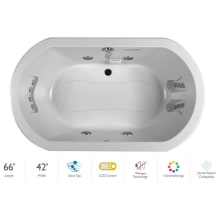 Anza 66" Salon Spa Bathtub for Drop In Installation with Center Drain and Chromatherapy - Luxury LCD Controls