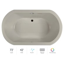 Anza 72" Pure Air Bathtub for Drop In Installation with Center Drain and Chromatherapy Technology - Luxury Controls