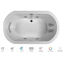 Anza 72" Salon Spa Bathtub for Drop In Installation with Center Drain and Chromatherapy / Whisper Technology™ - Luxury Controls