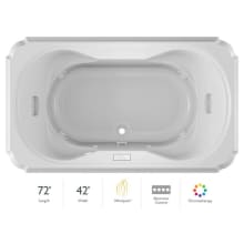 72" x 42" Bellavista Drop In Luxury Whirlpool Bathtub with 10 Jets, Luxury Controls, Chromatherapy, Heater, Center Drain and Right Pump
