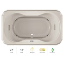 72" x 42" Bellavista Drop In Luxury Whirlpool Bathtub with 10 Jets, LCD Controls, Illumatherapy, Heater, Center Drain and Right Pump