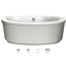 Bravo 66" Pure Air Freestanding Bathtub with Center Drain and Reversible Blower