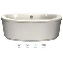 Bravo 66" Pure Air Freestanding Bathtub with Center Drain and Reversible Blower
