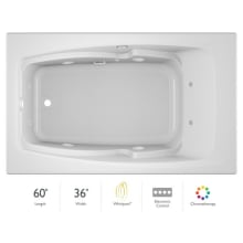 60" x 36" Cetra&reg; Drop In Comfort Whirlpool Bathtub with 8 Jets, Basic Controls, Chromatherapy, Heater, Left Drain and Right Pump