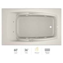 60" x 36" Cetra® Drop In Comfort Whirlpool Bathtub with 8 Jets, Basic Controls, Heater, Right Drain and Left Pump