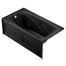 Cetra 60" Three Wall Alcove Acrylic Whirlpool Tub with Left Drain and Overflow