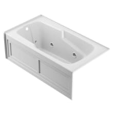 Cetra 60" Three Wall Alcove Acrylic Whirlpool Tub with Left Drain and Overflow