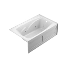 Cetra 60" Three Wall Alcove Acrylic Whirlpool Tub with Right Drain and Overflow