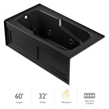 60" x 32" Cetra® Three Wall Alcove Comfort Whirlpool Bathtub with 8 Jets, Basic Controls, Left Drain and Right Pump