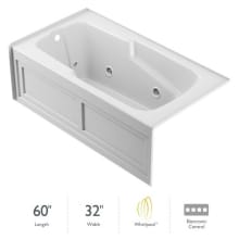 60" x 32" Cetra® Three Wall Alcove Comfort Whirlpool Bathtub with 8 Jets, Basic Controls, Left Drain and Right Pump