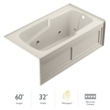 60" x 32" Cetra® Three Wall Alcove Comfort Whirlpool Bathtub with 8 Jets, Basic Controls, Right Drain and Left Pump