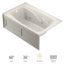 60" x 36" Cetra® Three Wall Alcove Comfort Whirlpool Bathtub with 8 Jets, Basic Controls, Left Drain and Right Pump