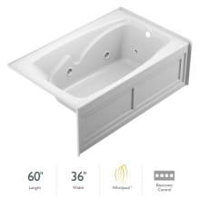 60" x 36" Cetra® Three Wall Alcove Comfort Whirlpool Bathtub with 8 Jets, Basic Controls, Right Drain and Left Pump