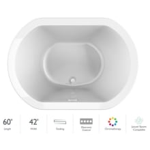 Duetta 60" Soaking Bathtub for Drop In / Undermount Installations with Center Drain and Chromatherapy Lighting Technology