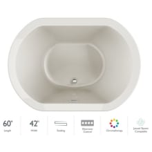 Duetta 60" Soaking Bathtub for Drop In / Undermount Installations with Center Drain and Chromatherapy Lighting Technology