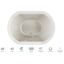 Duetta 60" Drop-In Spa Combination Bathtub with Center Drain, Whisper+ Technology™, and Chromatherapy
