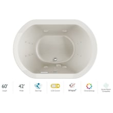 Duetta 60" Drop-In Spa Combination Bathtub with Center Drain, Chromatherapy, and LCD Controls Technology