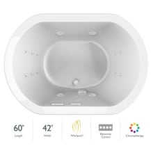 Duetta 60" Whirlpool Bathtub for Drop In / Undermount Installations with Center Drain and Chromatherapy Lighting / RapidHeat Technologies - Luxury Controls