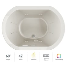 Duetta 60" Whirlpool Bathtub for Drop In / Undermount Installations with Center Drain and Chromatherapy Lighting / RapidHeat Technologies - Luxury Controls