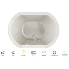Duetta 60" Drop-In Whirlpool Bathtub with Center Drain, Whisper+ and Chromatherapy