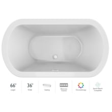 66" x 36" Duetta® Drop In Soaking Bathtub with Basic Controls, Chromatherapy and Center Drain