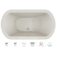 66" x 36" Duetta® Drop In Soaking Bathtub with Basic Controls, Chromatherapy and Center Drain