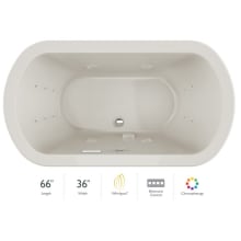 Duetta 66" Whirlpool Bathtub for Drop In / Undermount Installations with Center Drain and Chromatherapy Lighting / RapidHeat Technologies - Luxury Controls